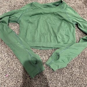 Alphalete Forest Green Long Sleeve Crop Top